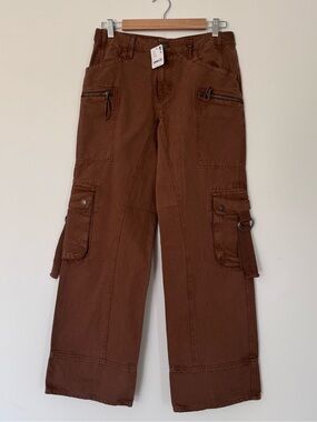 NWT We The Free Brown Cargo Pants with Utility Pockets 4